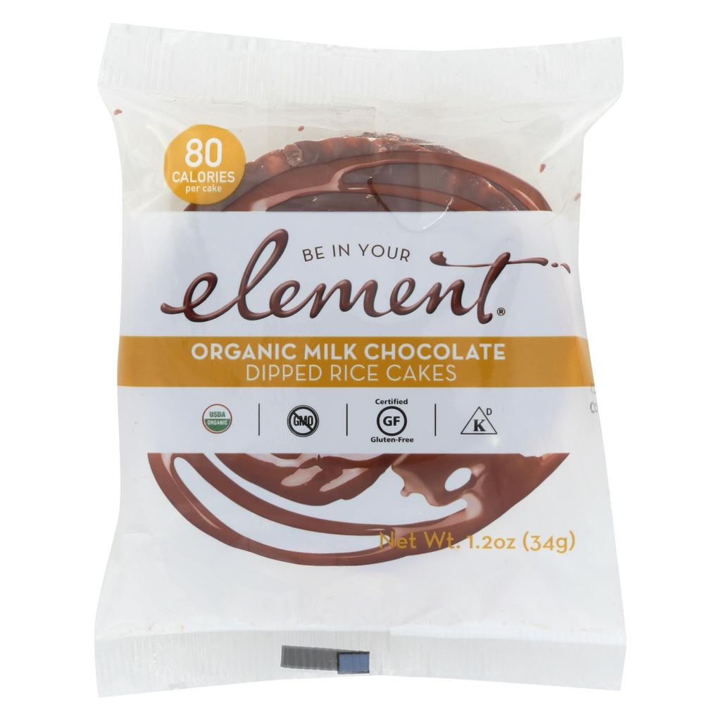 Element Rice Cake - Organic - Milk Chocolate - Case Of 8 - 1.2 Oz