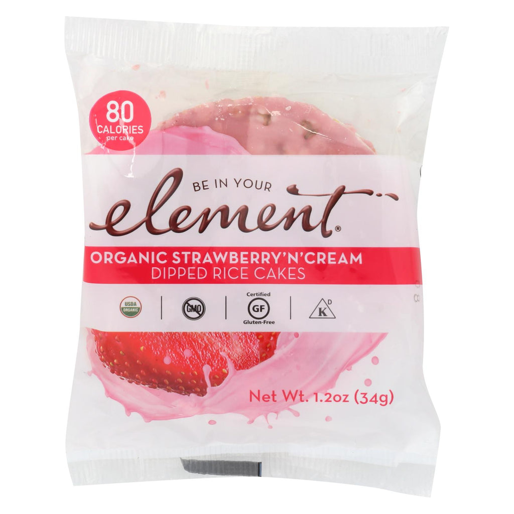 Element Rice Cake - Organic - Strawberry - Creme - Case Of 8 - 1.2 Oz