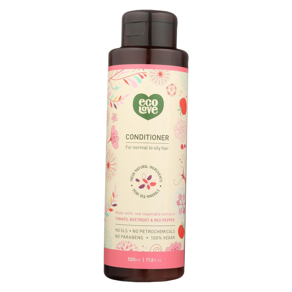 Ecolove Conditioner - Red Vegetables Conditioner For Normal To Oily Hair - Case Of 1 - 17.6 Fl Oz.