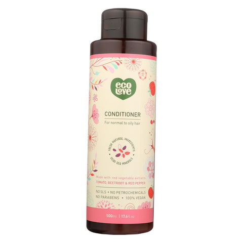 Ecolove Conditioner - Red Vegetables Conditioner For Normal To Oily Hair - Case Of 1 - 17.6 Fl Oz.