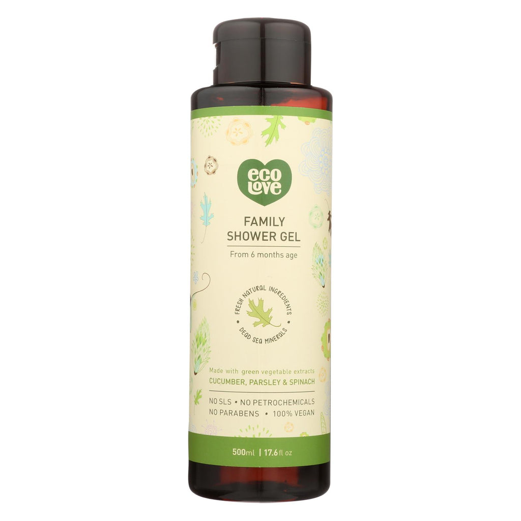 Ecolove Body Wash Green Vegetables Family Shower Gel For Ages 6 Months And Up - Case Of 500 - 17.6 Fl Oz.