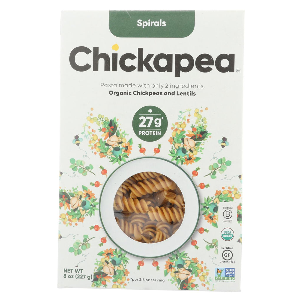 Chickapea Pasta - Pasta - Spirals - Case Of 6 - 8 Oz.