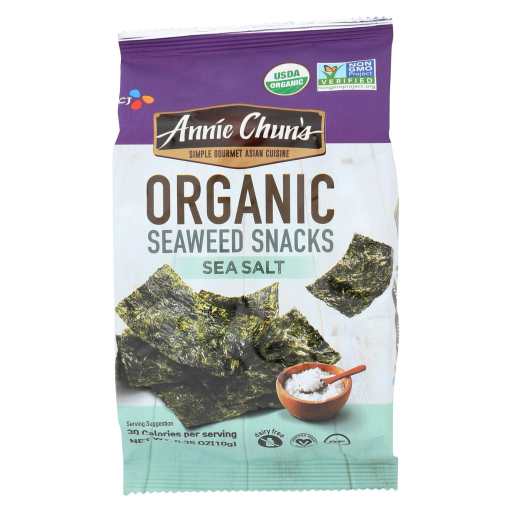 Annie Chun's Seaweed Snack - Sea Salt - Case Of 12 - .35 Oz.