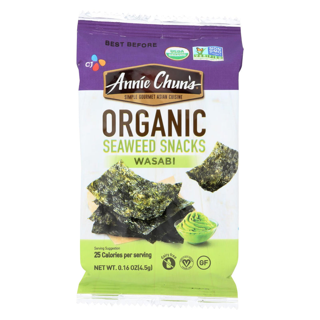 Annie Chun's Seaweed Snack - Wasabi - Case Of 12 - .16 Oz.