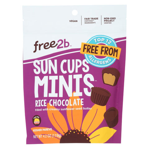 Free 2 B Sun Cups - Mini - Ice Chocolate - Case Of 6 - 4.2 Oz