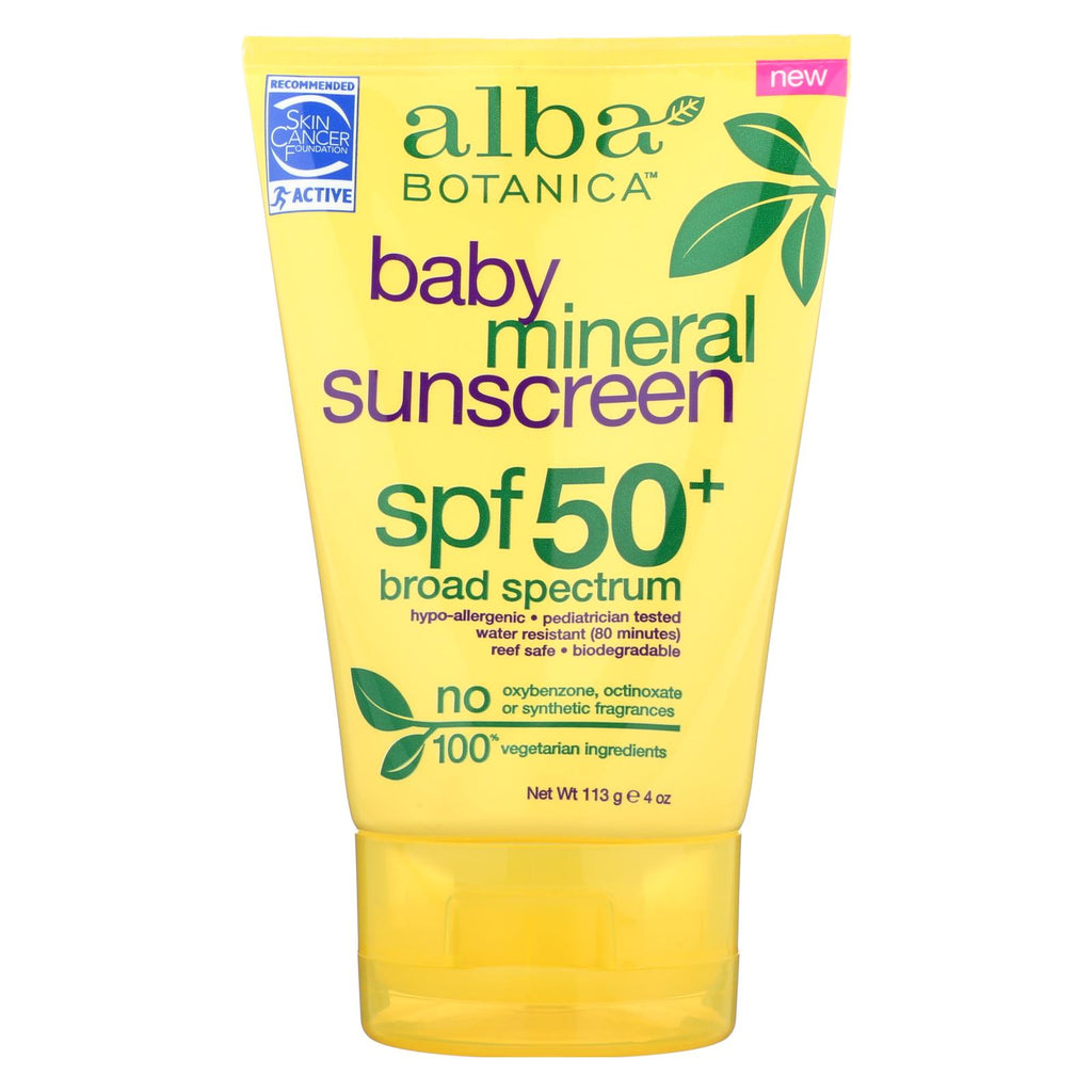 Alba Botanica - Sunscreen - Spf 50 Broad Spectrum - Case Of 1 - 4 Oz.