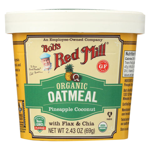 Bob's Red Mill - Oatmeal Cup - Organic Pineapple Coconut - Gluten Free - Case Of 12 - 2.43 Oz