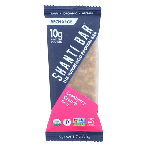 Shanti Bar - Superfood Protein Bar - Cranberry Crunch - Case Of 12 - 1.7 Oz.