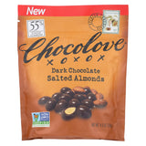 Chocolove Xoxox - Pouch - Dark Chocolate - Salted Almonds - Case Of 8 - 4.5 Oz