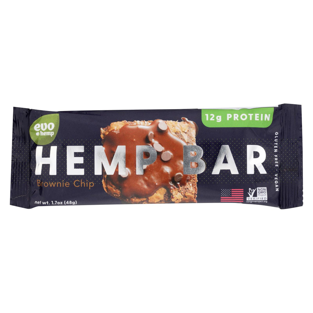 Evo Hemp Bar - Hemp - Double Chocolate Brownie - Case Of 12 - 1.7 Oz