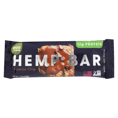 Evo Hemp Bar - Hemp - Double Chocolate Brownie - Case Of 12 - 1.7 Oz