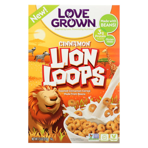 Love Grown Foods Cereal - Lion Loops - Case Of 6 - 7.5 Oz