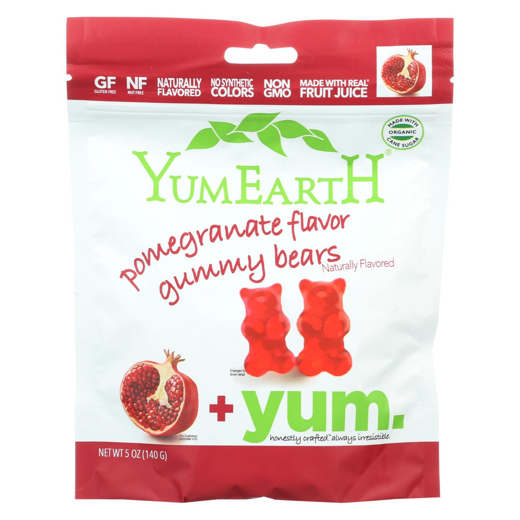 Yumearth Organics - Organic Gummy Bears - Pomegranate - Case Of 12 - 5 Oz.