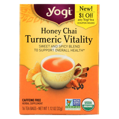 Yogi Tea - Organic - Honey Chai Turmeric - Case Of 6 - 16 Bag