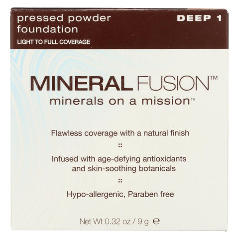 Mineral Fusion - Pressed Powder Foundation - Deep 1 - 0.32 Oz.