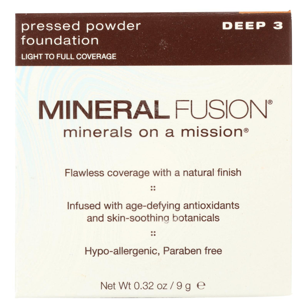 Mineral Fusion - Pressed Powder Foundation - Deep 3 - 0.32 Oz.