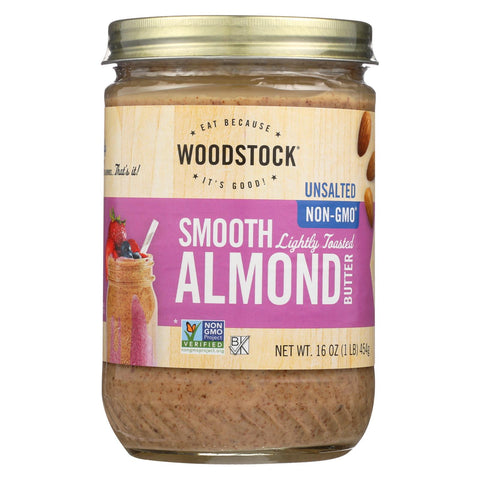 Woodstock Almond Butter - Lightly Toasted - Unsalted - 16 Oz.