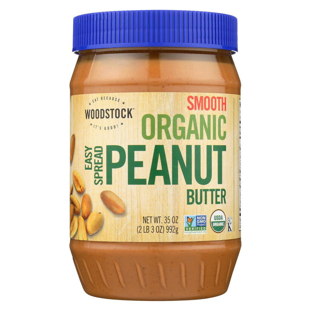 Woodstock Organic Easy Spread Peanut Butter - Smooth - 35 Oz.