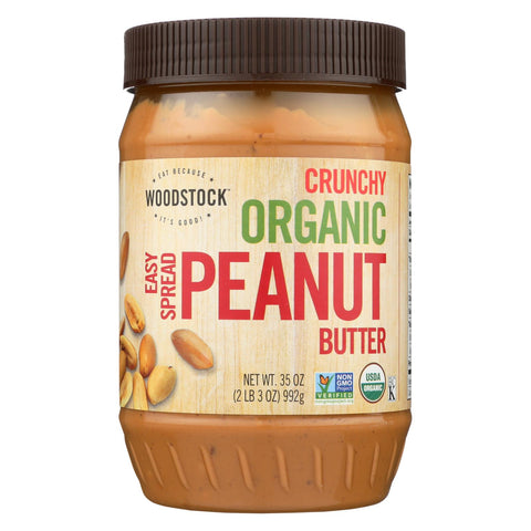 Woodstock Organic Easy Spread Peanut Butter - Crunchy - 35 Oz.