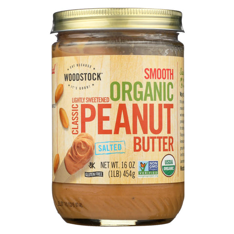 Woodstock Organic Classic Peanut Butter - Smooth - 16 Oz