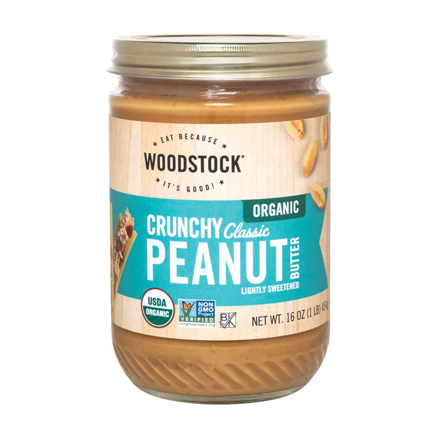 Woodstock Organic Classic Peanut Butter- Crunchy - 16 Oz.