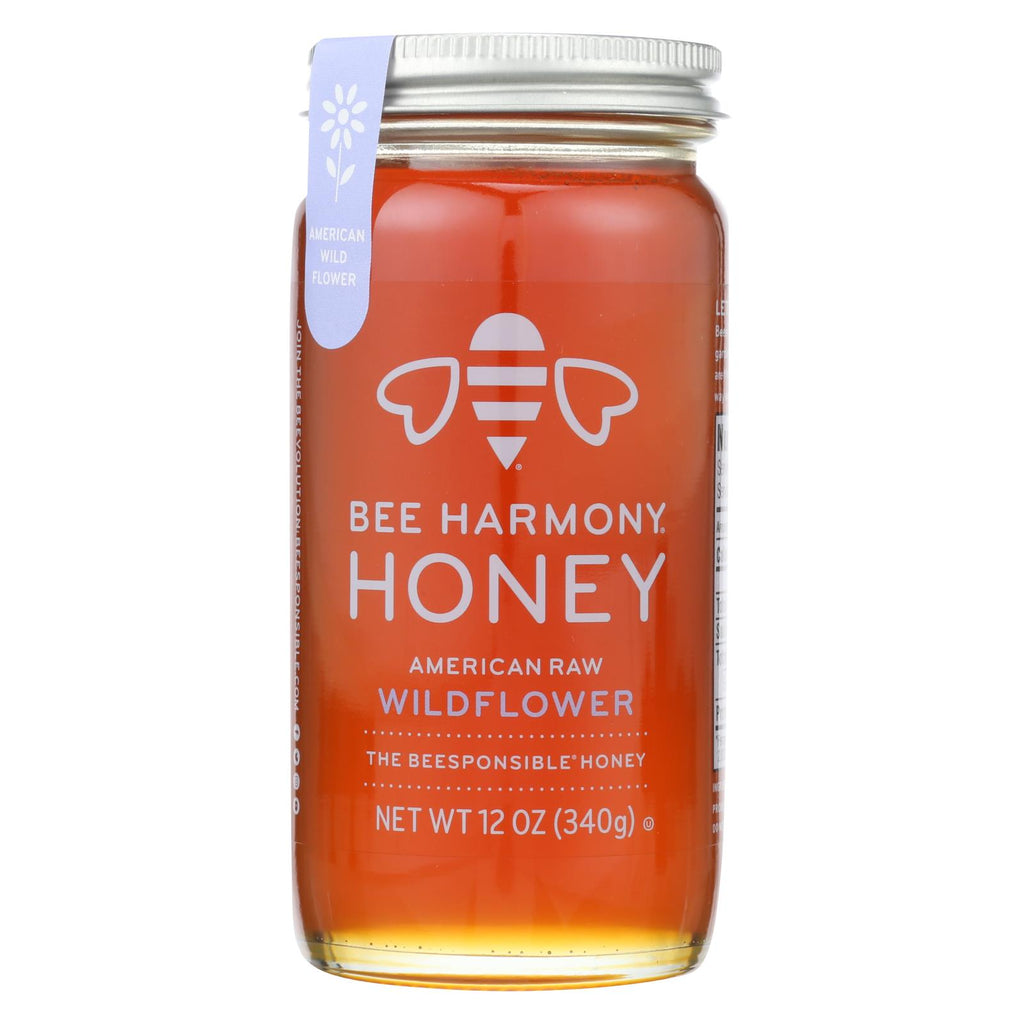 Bee Harmony - Honey - American Raw Wildflower - Case Of 6-12 Oz.