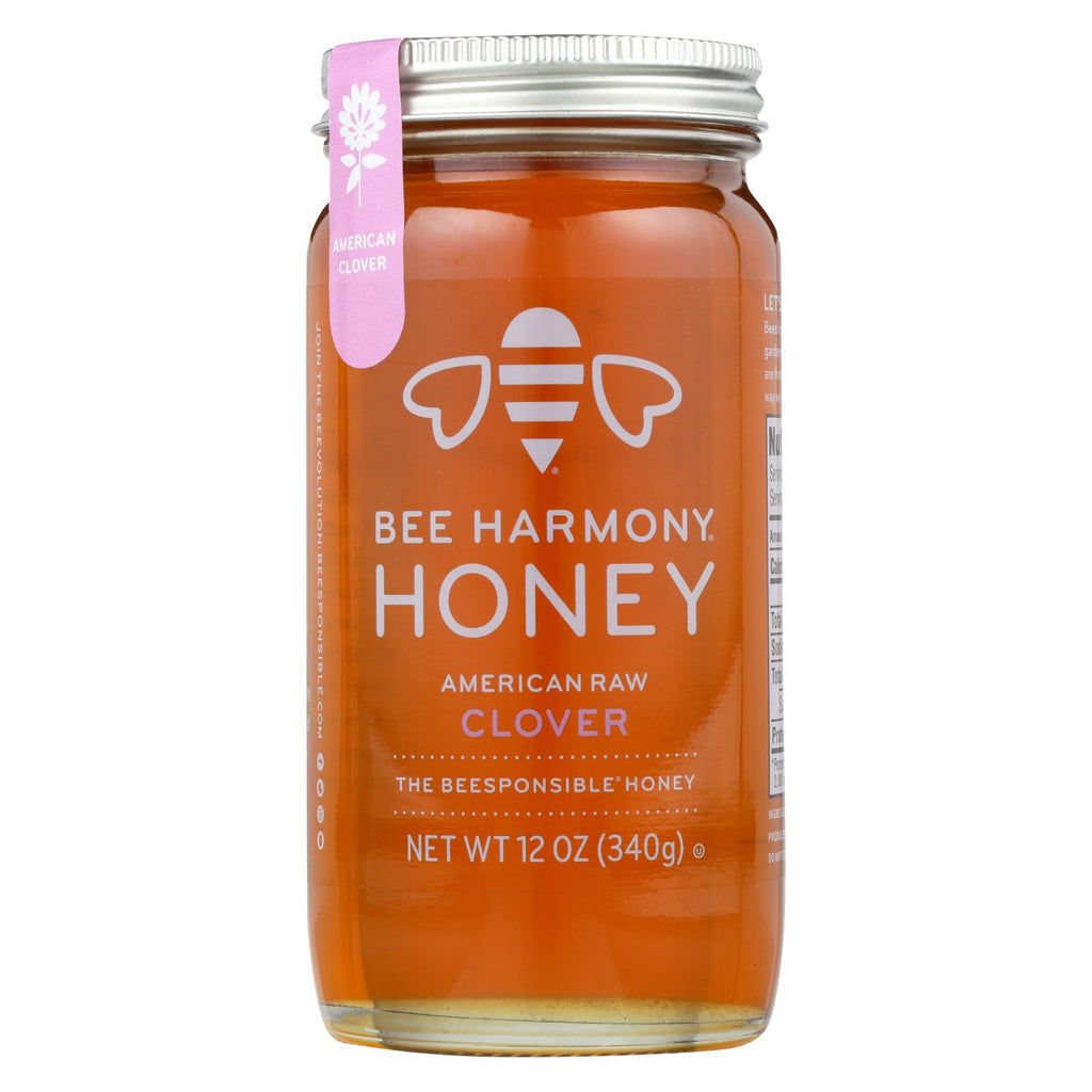 Bee Harmony - Honey - American Raw Clover - Case Of 6-12 Oz.