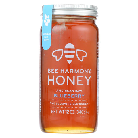 Bee Harmony - Honey - American Raw Blueberry - Case Of 6-12 Oz.