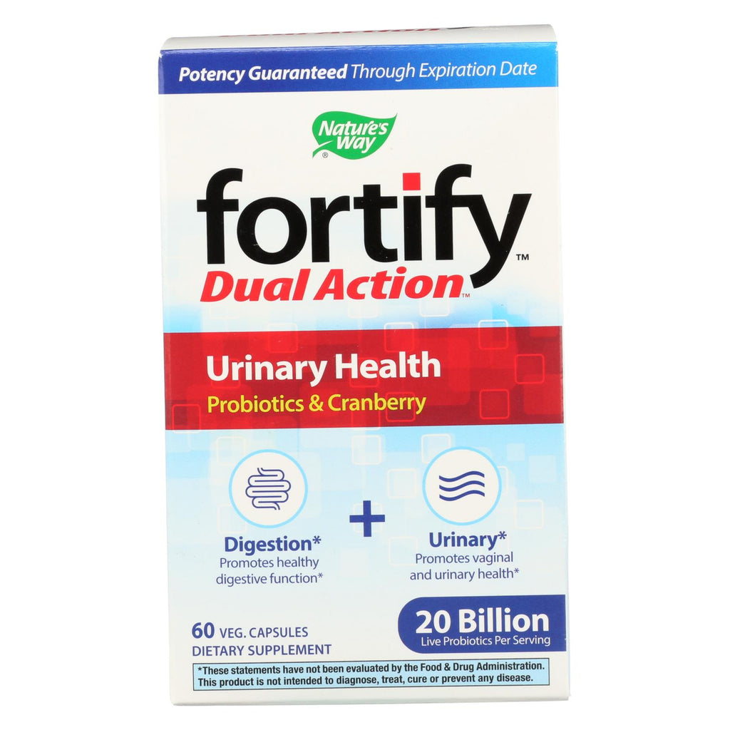 Nature's Way - Fortify Dual Action Urinary Health - Probiotics And Cranberry - 60 Veg. Capsules