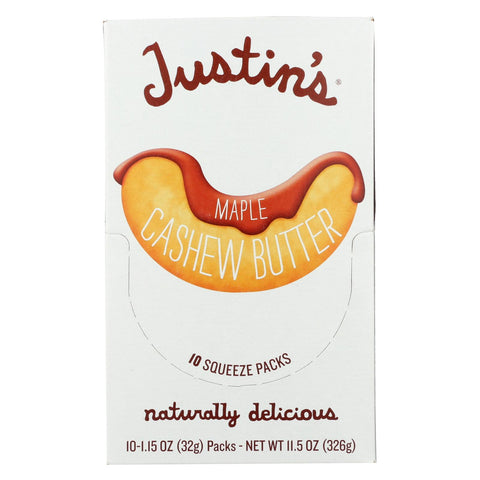 Justin's Nut Butter Cashew Butter - Classic - Case Of 10 - 1.15 Oz.