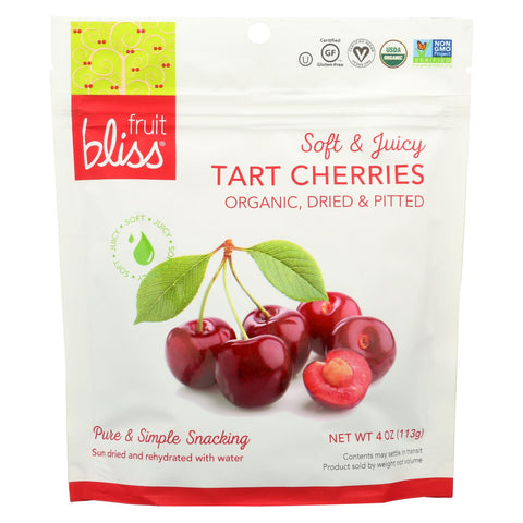 Fruit Bliss - Organic Tart Dried Cherries - Case Of 6 - 4 Oz.