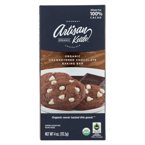 Artisan Kettle Baking Chocolate - Unsweetened - Case Of 12 - 4 Oz