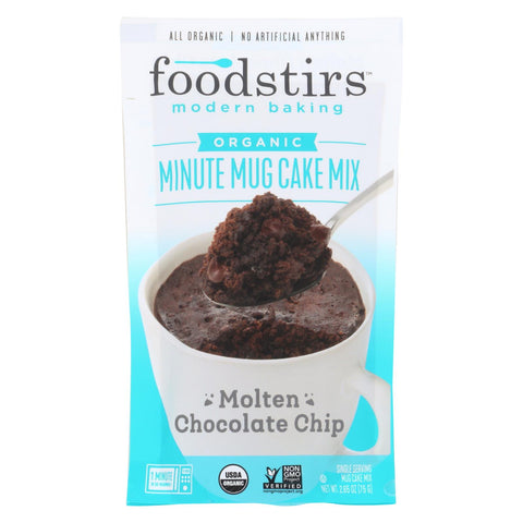 Foodstirs Minute Mug Cake Mix - Molten Chocolate Chip - Case Of 4 - 6-2.65oz.