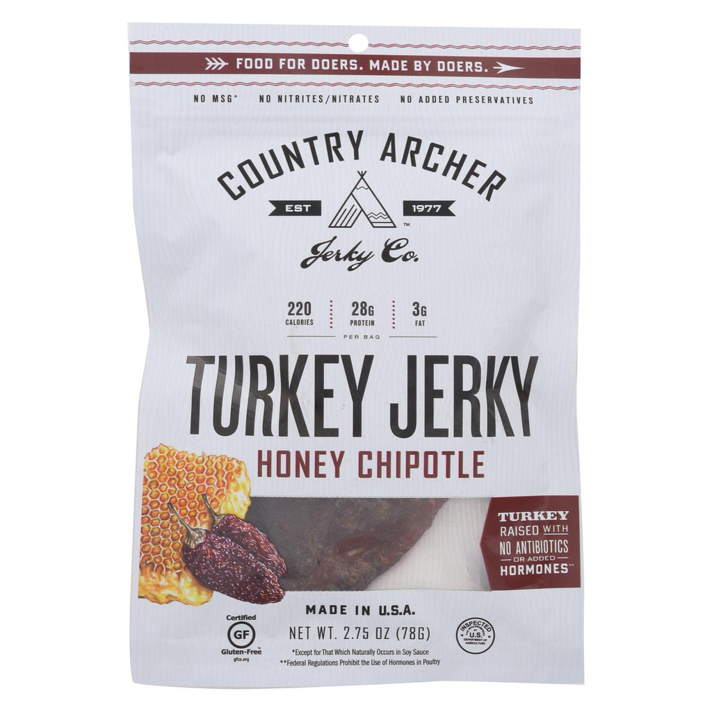 Country Archer Turkey Jerky - Honey Chipotle - Case Of 12 - 2.75 Oz.