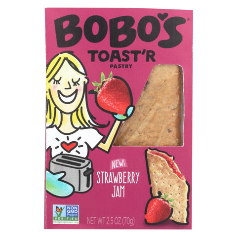 Bobo's Oat Bars - Toaster Pastry - Strawberry Jam - Case Of 12 - 2.5 Oz.