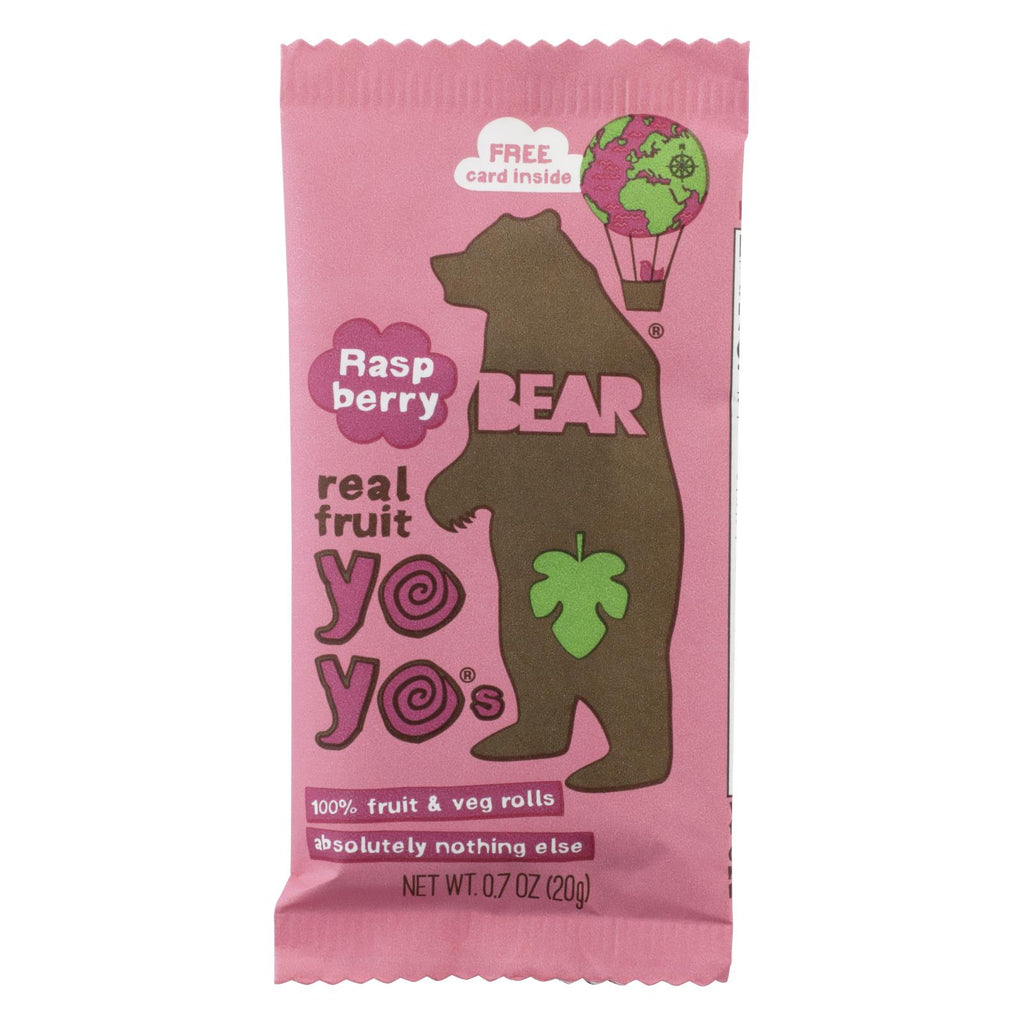 Bear Real Fruit Yoyo Snack - Raspberry - Case Of 12 - .7 Oz.