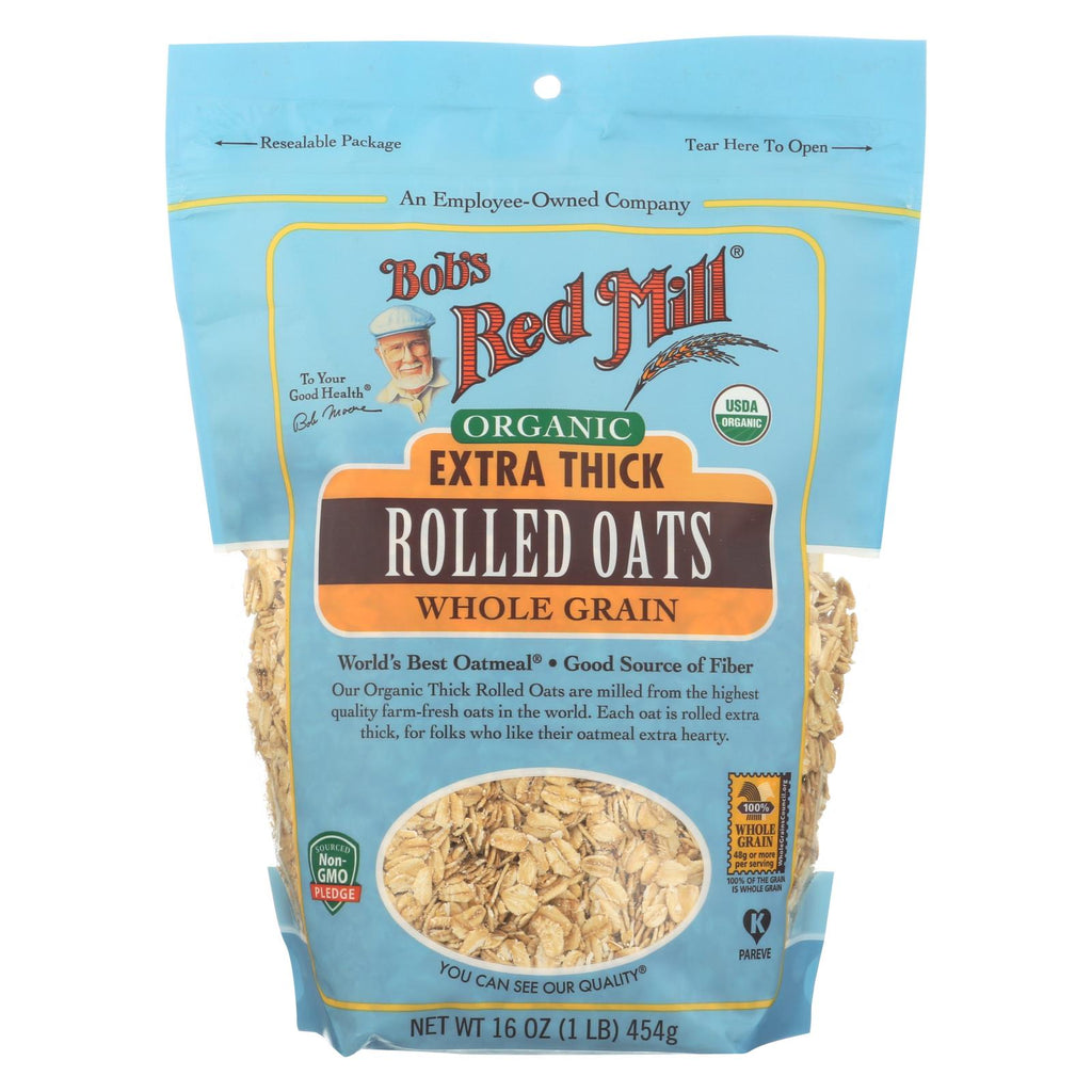 Bob's Red Mill - Oats - Organic Extra Thick Rolled Oats - Whole Grain - Case Of 4 - 16 Oz.