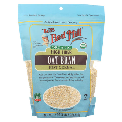 Bob's Red Mill - Oat Bran - Organic High Fiber Hot Cereal - Case Of 4 - 18 Oz.