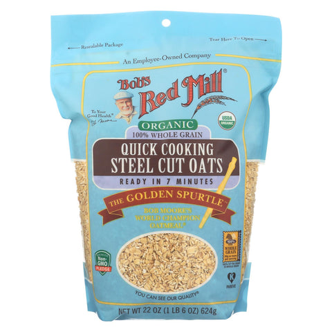 Bob's Red Mill - Oats - Organic Quick Cooking Steel Cut Oats - Case Of 4 - 22 Oz.