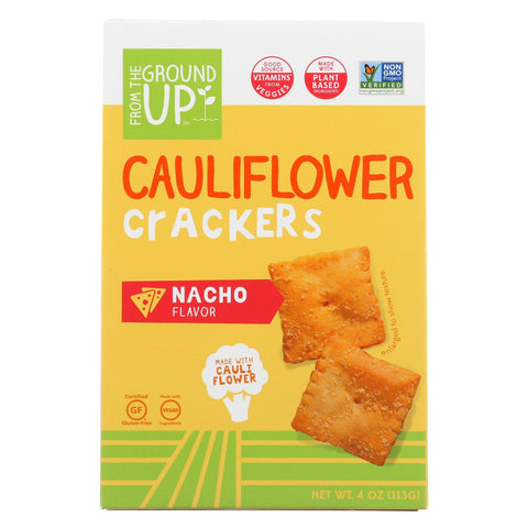 From The Ground Up - Cauliflower Crackers - Nacho - Case Of 6 - 4 Oz.