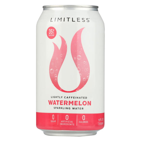 Limitless Coffee Sparkling Caffeinated Water - Watermelon - Case Of 1 - 8-12 Fl Oz.