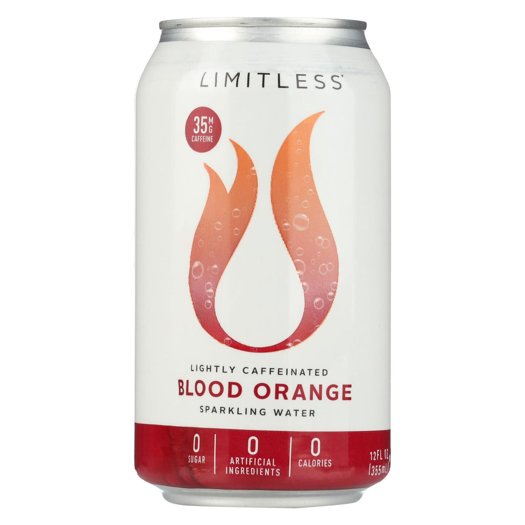 Limitless Coffee Sparkling Caffeinated Water - Blood Orange - Case Of 1 - 8-12 Fl Oz.