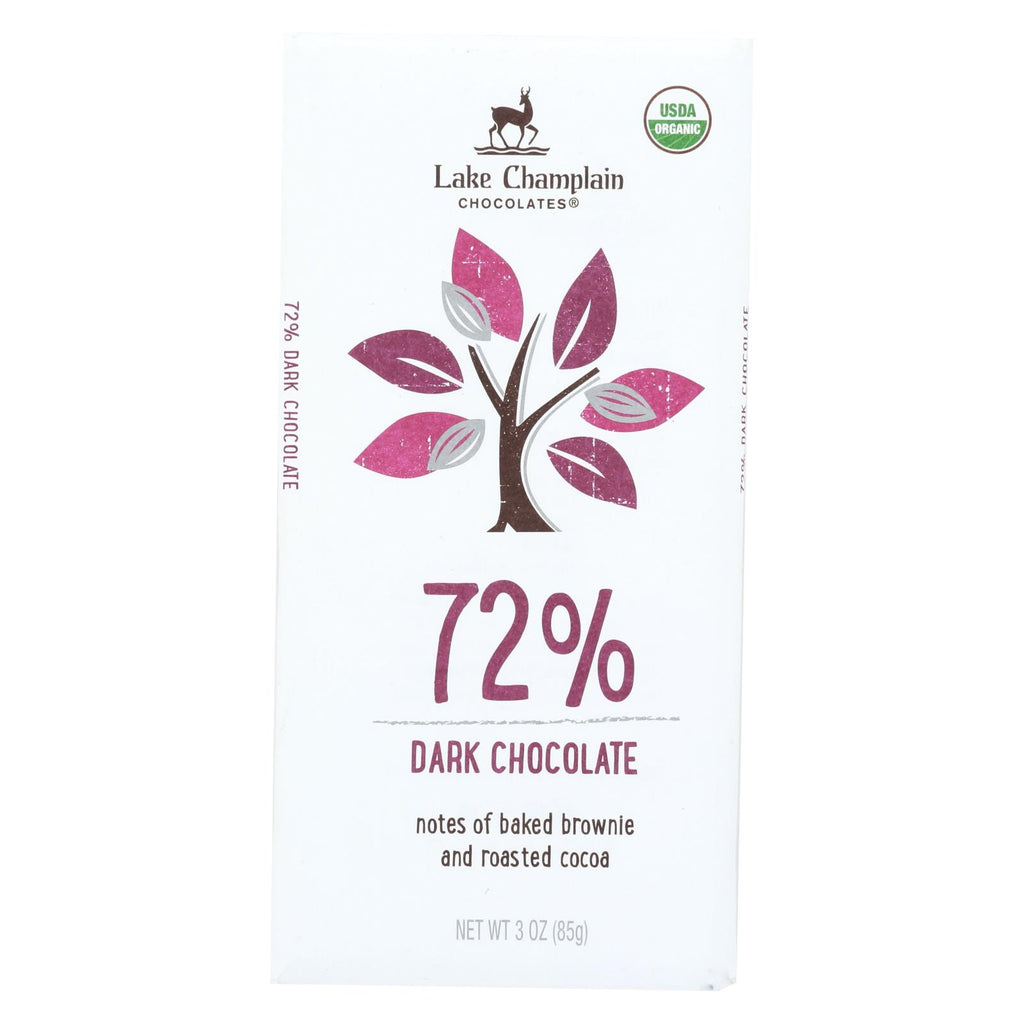 Lake Champlain Chocolates Chocolate Bar - 72% Dark Chocolate - Case Of 12 - 3 Oz.