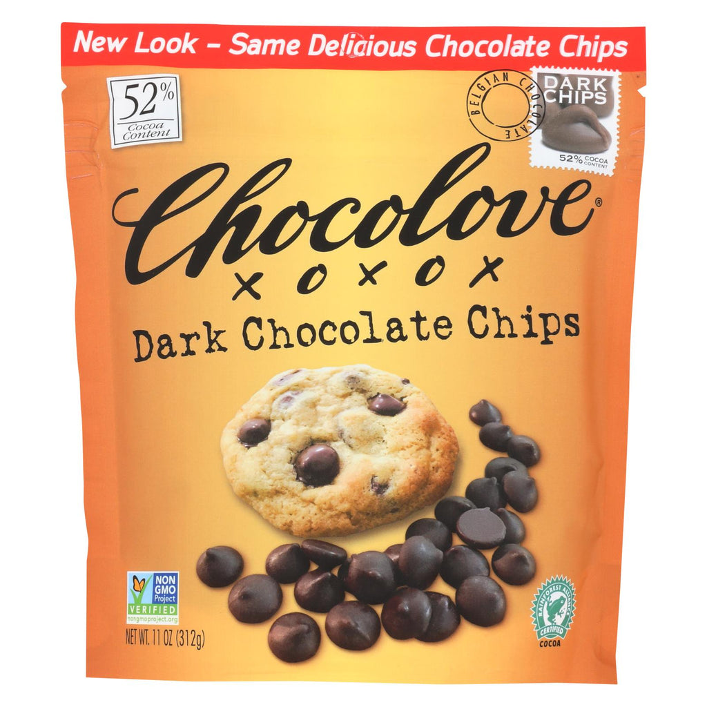 Chocolove Xoxox -  Dark Chocolate Chips - Case Of 8 - 11 Oz.