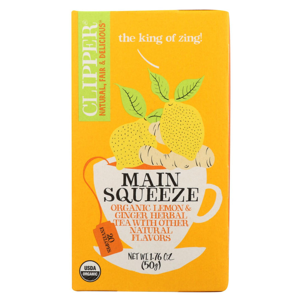 Clipper Tea - Organic Tea - Main Squeeze - Case Of 6 - 20 Bags