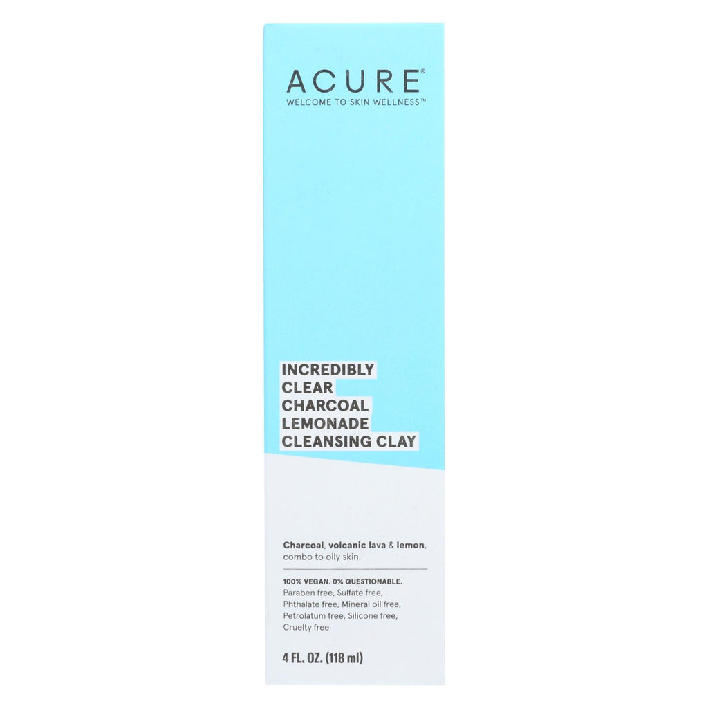 Acure - Charcoal Lemonade Cleansing Clay - Incredibly Clear - 4 Fl Oz.