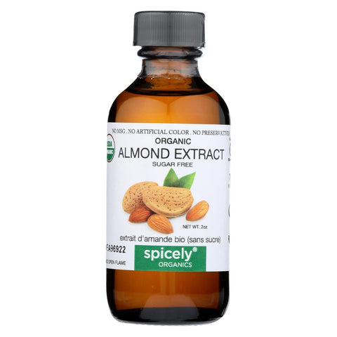 Spicely Organics - Organic Extract - Almond - Case  Of 6 - 2 Fl Oz.