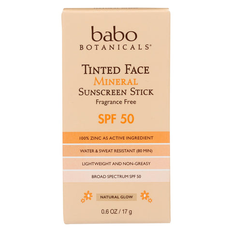 Babo Botanicals -  Tinted Face Mineral Sunscreen Stick - Spf 50 - Case Of 6 - 0.6 Oz.