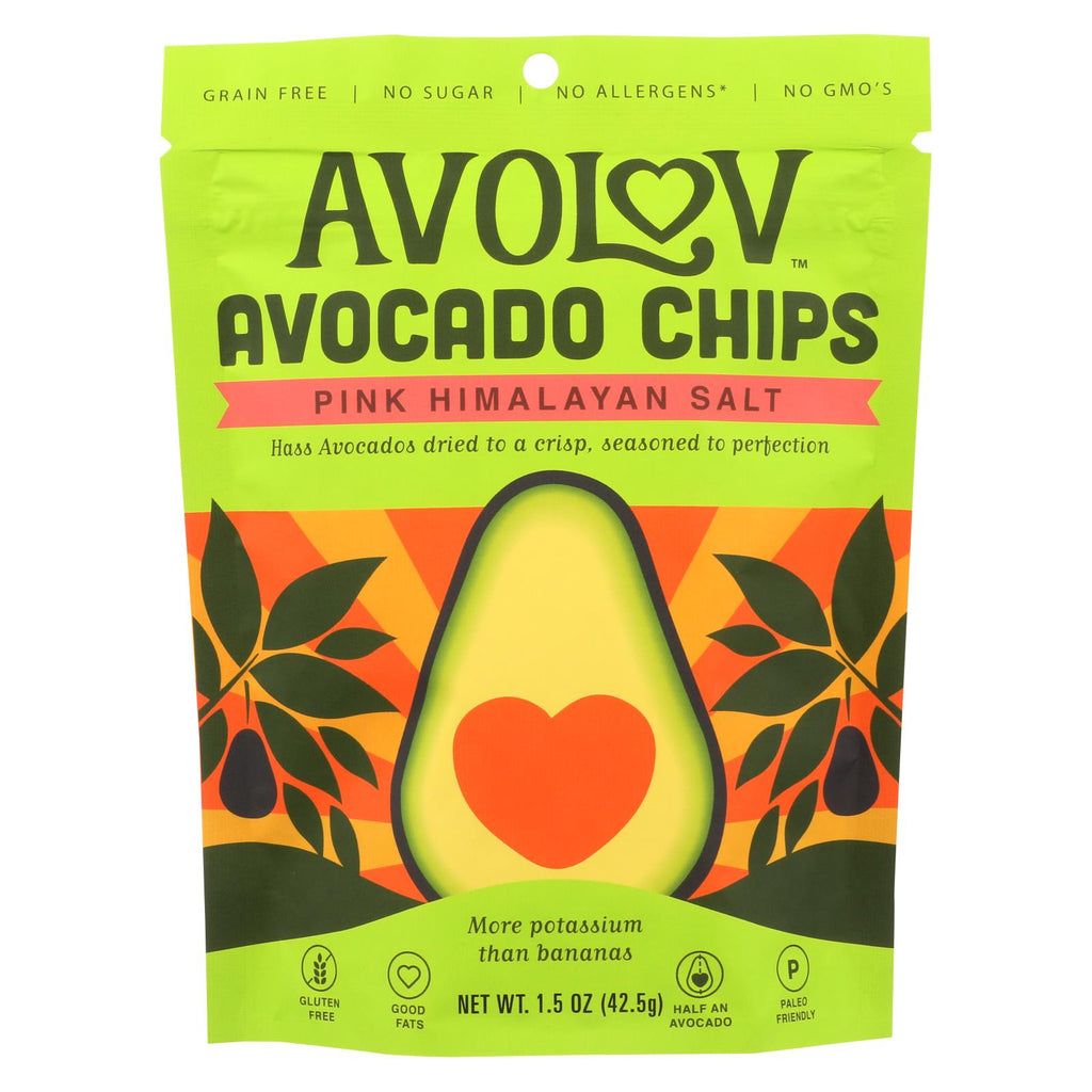 Avolov - Avocado Chips - Pink Himalayan Salt - Case Of 12 - 1.5 Oz.