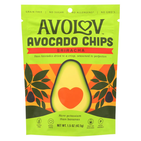 Avolov - Avocado Chips - Sriracha - Case Of 12 - 1.5 Oz.